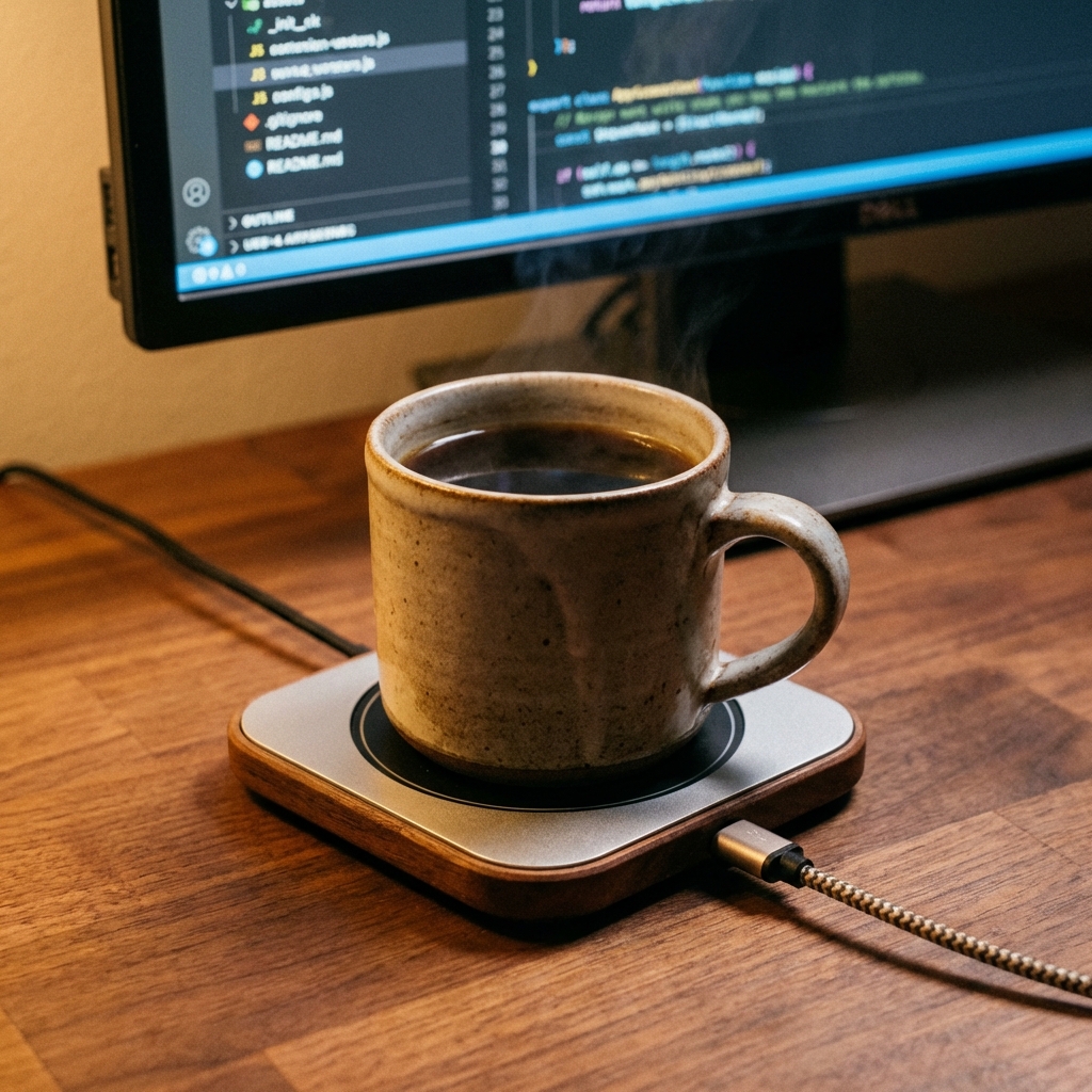 USBカップウォーマーとコーヒー