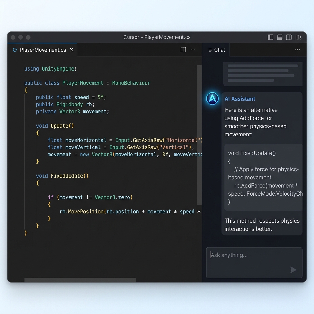 Cursor Chat solving Unity Error