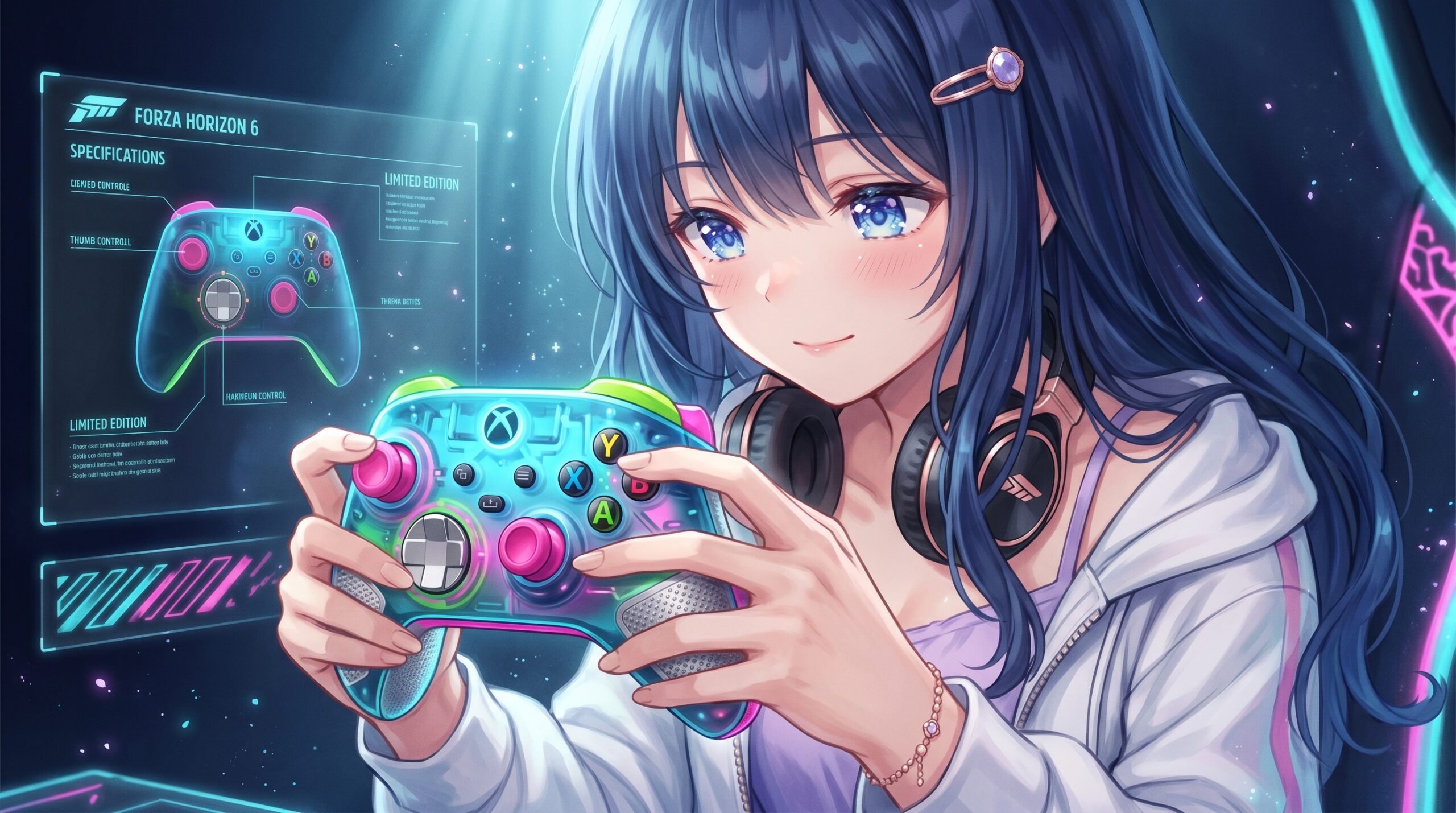 Forza Horizon 6 限定エディションXboxコントローラーを持つキャラクター