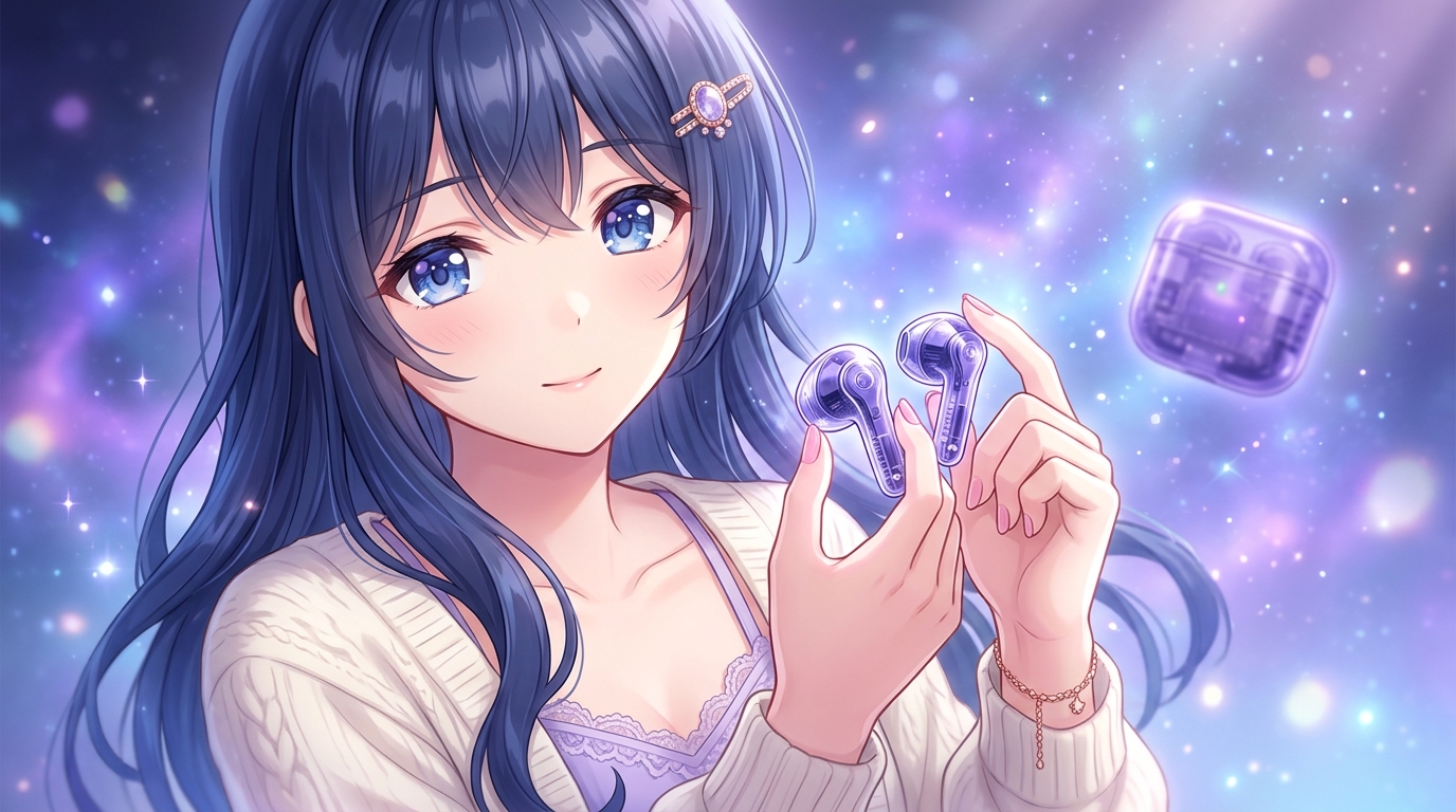 INZONE Buds グラスパープル スケルトンデザインイメージ