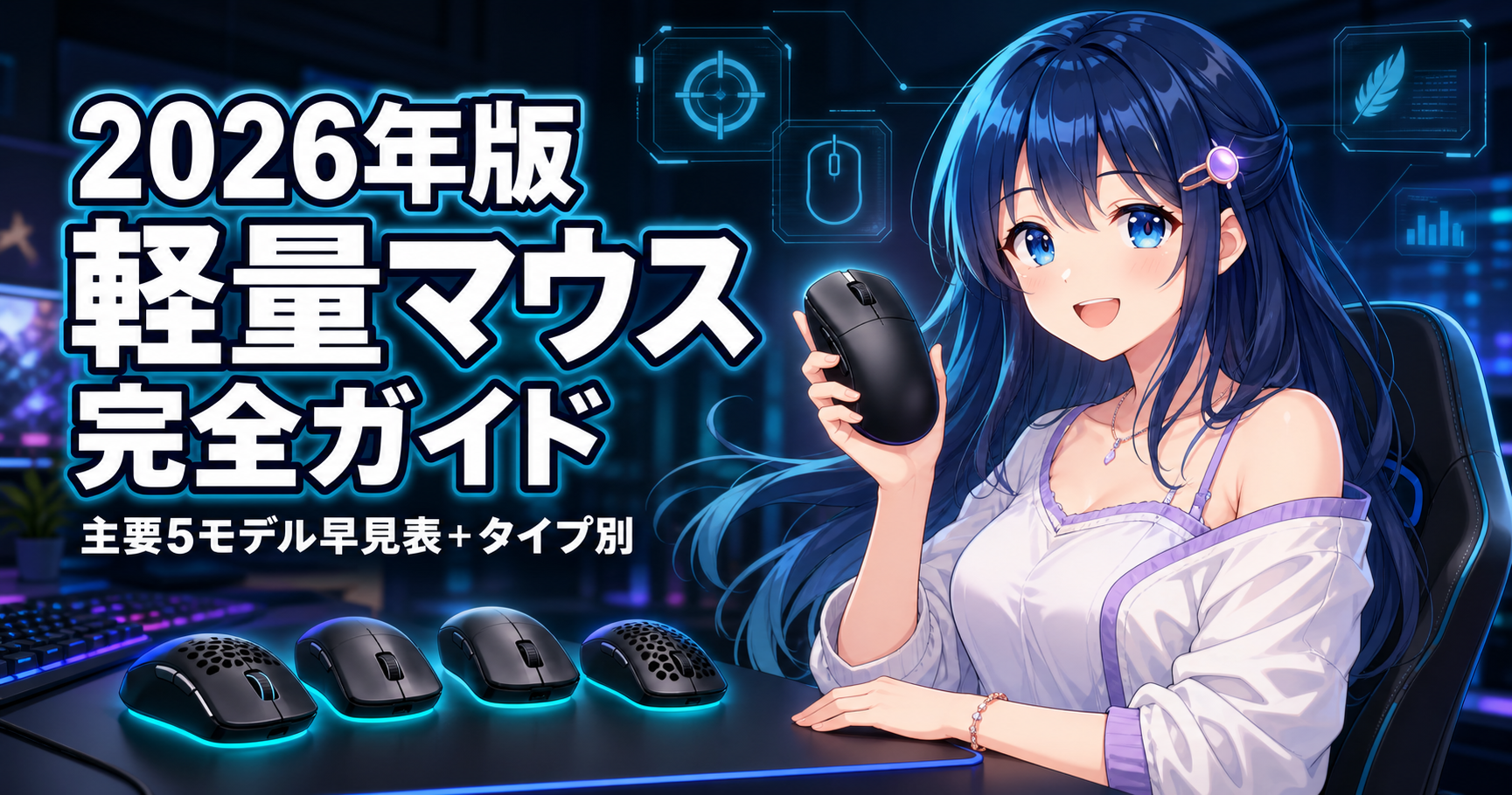 2026年版 軽量ゲーミングマウス完全ガイドのアイキャッチ画像