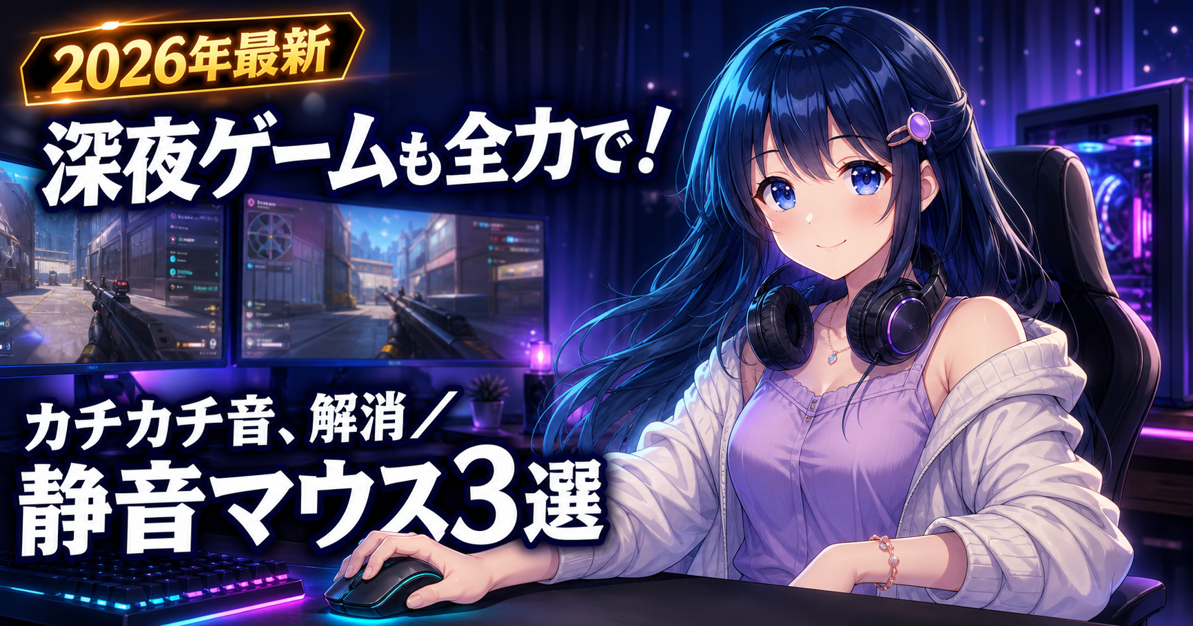 2026年最新の静音ゲーミングマウスおすすめ3選サムネイル