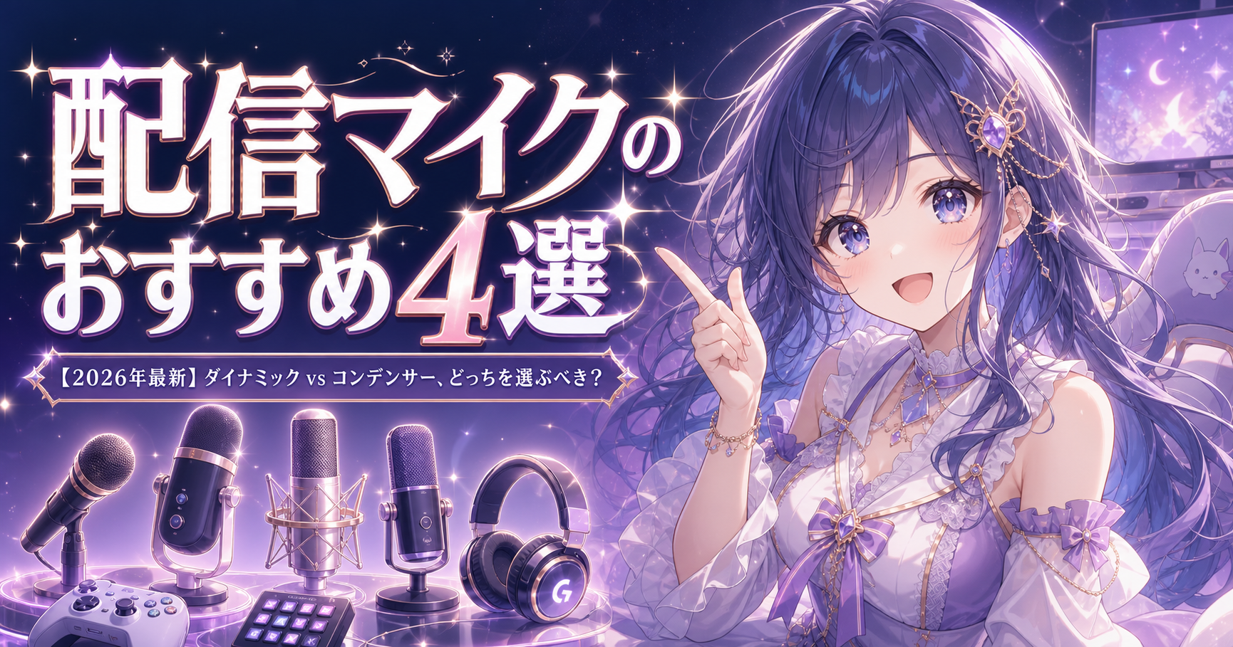 配信マイクのおすすめ4選【2026年最新】ダイナミック vs アイキャッチ