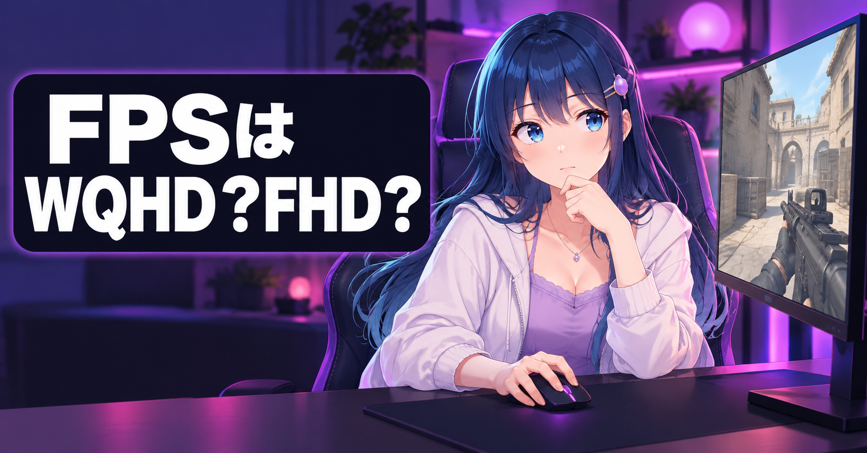 FPS向けWQHD vs FHD どっち?【2026年版】 アイキャッチ